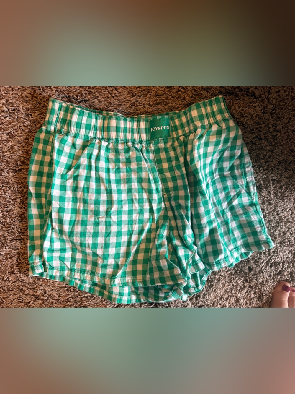 Green Gingham Women’s Shorts